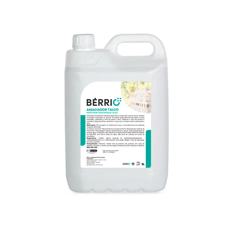 Amaciador Roupa Líquido Talco Bérrio - 5 Litros