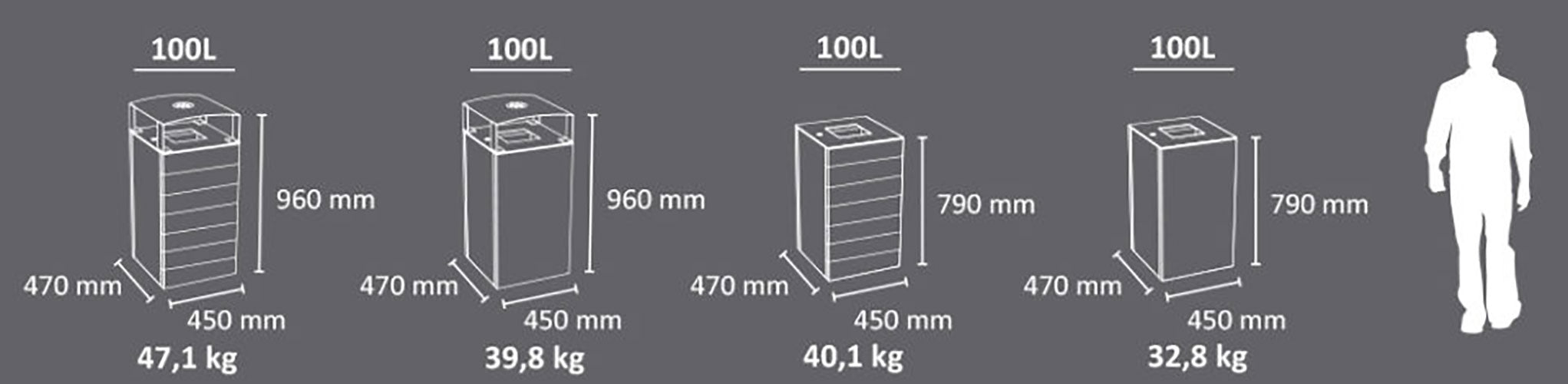 Ecoponto de Exterior Urbano Valência - 100 Litros