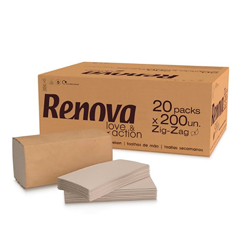 Papel Toalhas de Mão Zig Zag Renova Love & Action - 4000 Toalhas