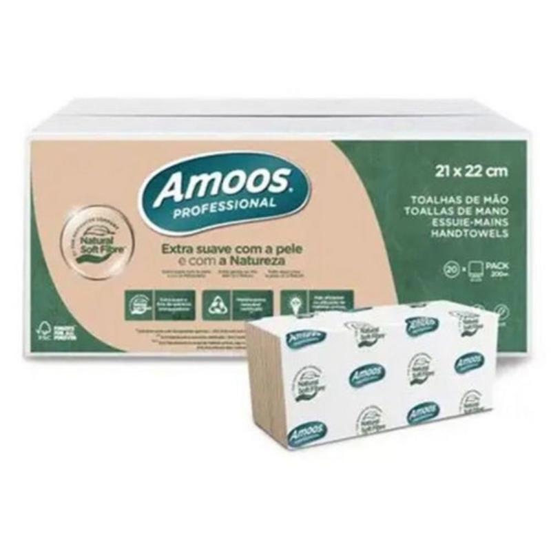 Papel Toalhas de Mão Zig Zag Amoos Naturally - 4000 Folhas