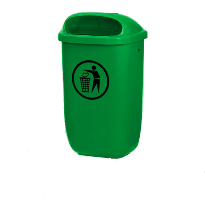 Papeleira DIN Verde de 50 Litros sem Poste