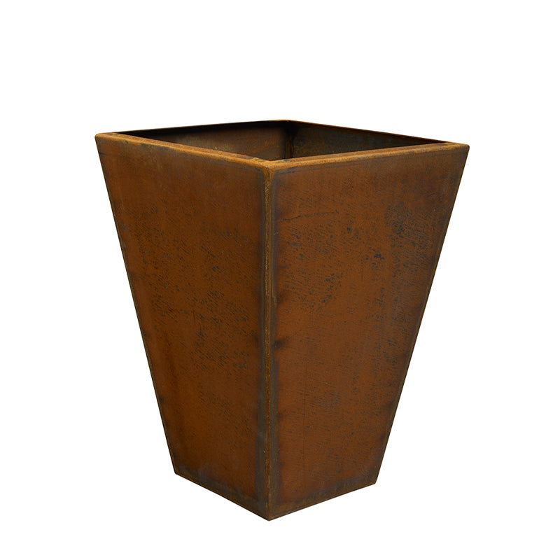 Floreira Grande de Exterior Alta em Aço Corten - 45x45 cm