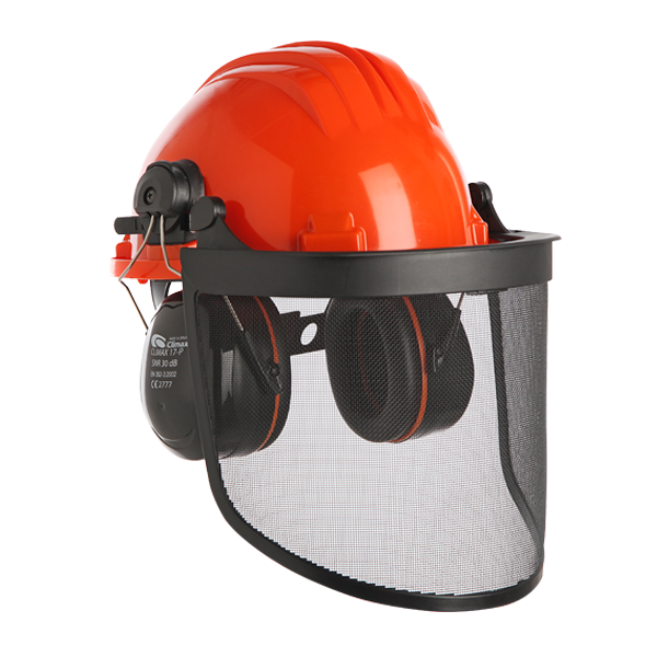 Capacete com Viseira de Proteção com Rede Metalica e Abafadores Climax 437