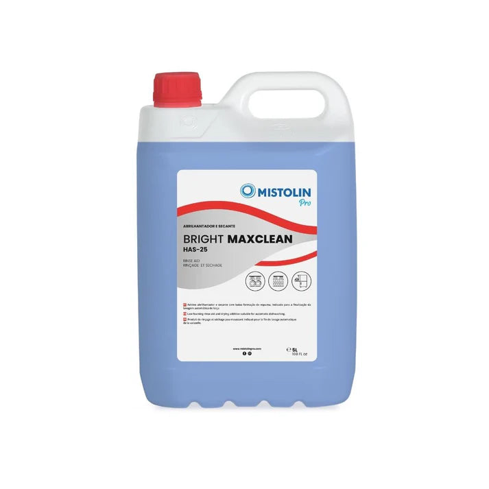 Abrilhantador e Secante para Lavagem Mecânica de Loiça HAS-25 Mistolin Pro - 5 Litros
