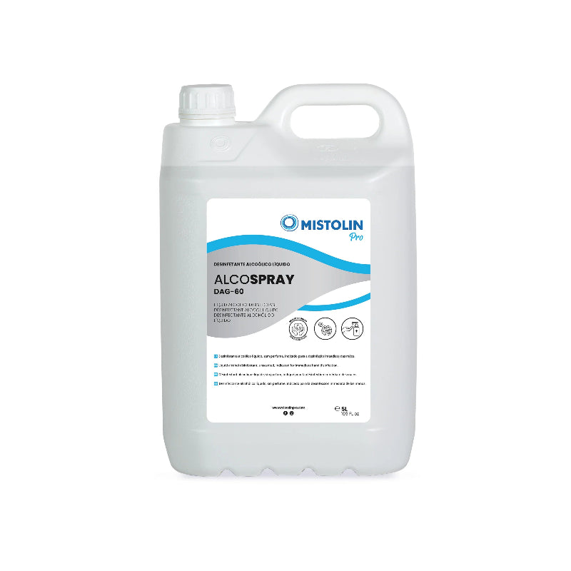 Álcool Líquido Desinfetante DAG-60 Mistolin Pro - 5 Litros