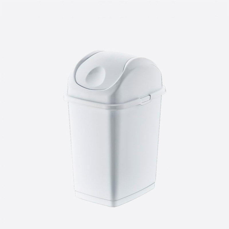 Balde do Lixo em Plástico SLIM com Tampa Basculante - Branco
