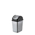 Mini Papelaria do Lixo de Mesa em Plástico SLIM com Tampa Basculante - Cinza/Preto