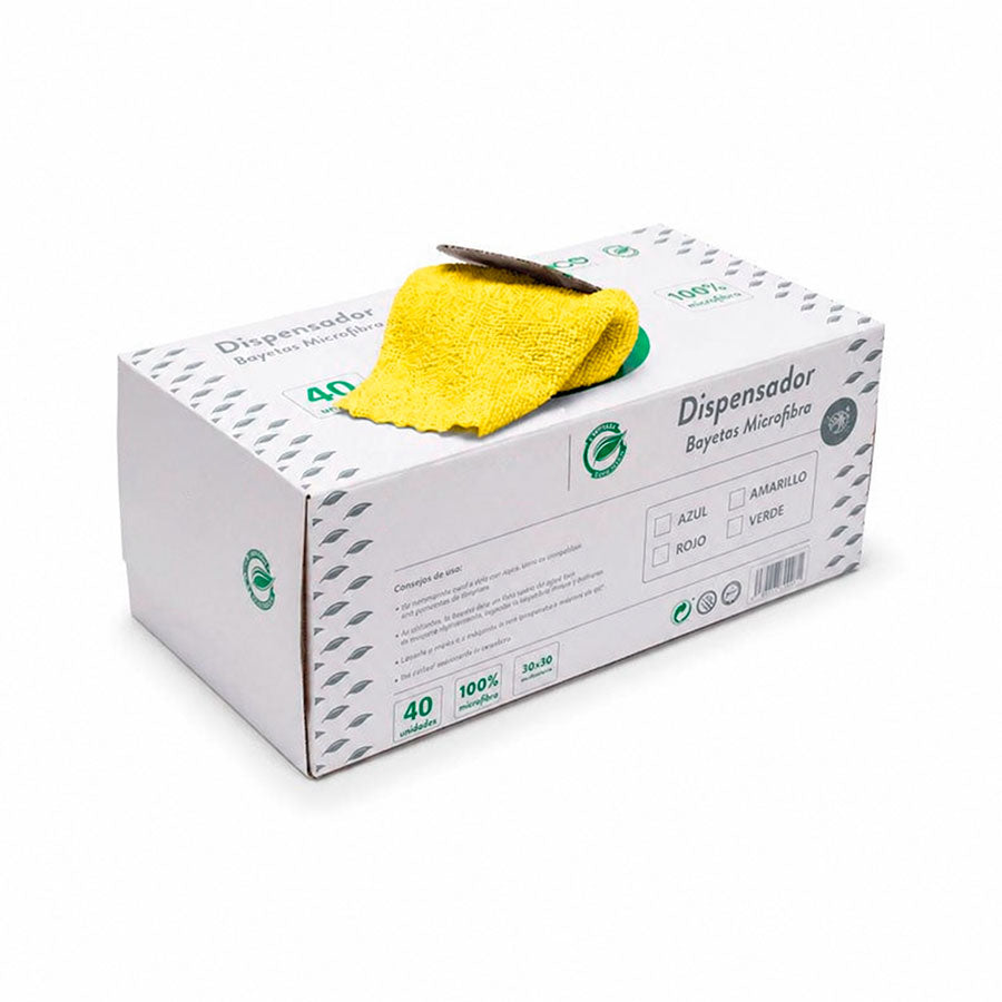 Caixa Panos Microfibra (Sem Costura) Amarelo - 40 Panos