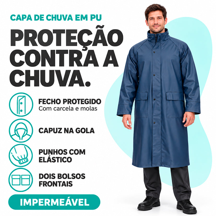 Capa de Chuva Impermeável em PU – Alta Resistência