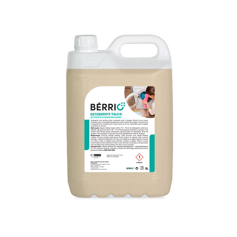 Detergente Roupa Líquido Talco Bérrio - 5 Litros