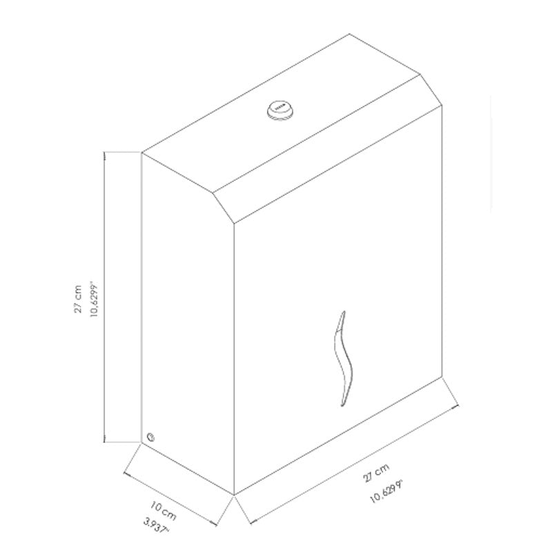 Dispensador Toalhas Papel Mãos Zig-Zag Inox Bérrio 600 Toalhas