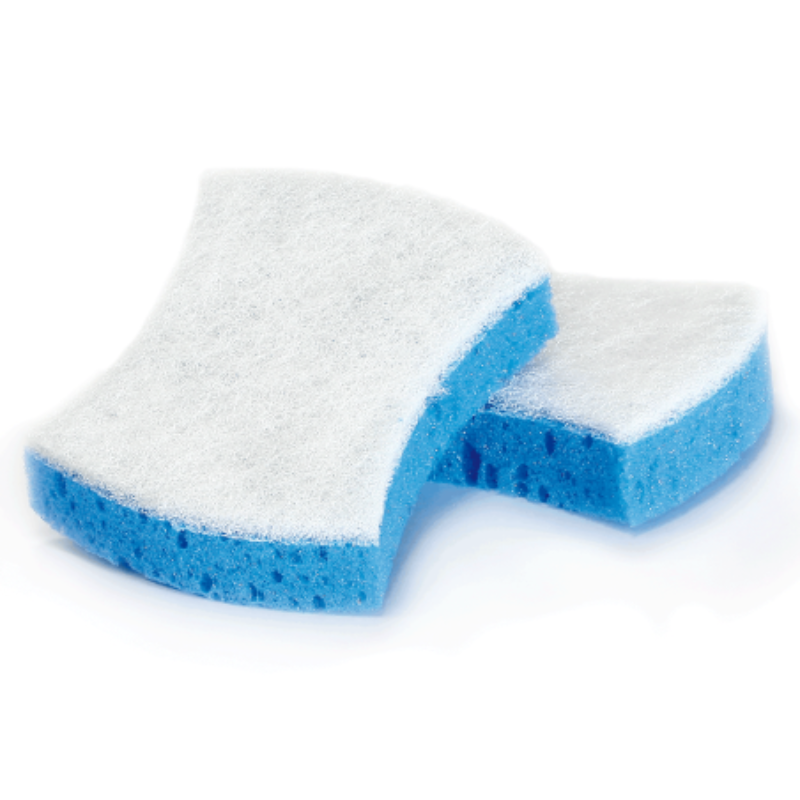 Esfregão Branco com Esponja Azul 7x9 cm - 2 Esfregões