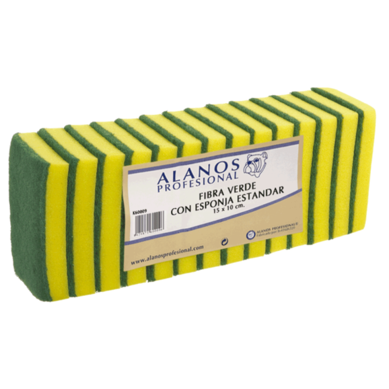 Esfregão Verde com Esponja 10x15 cm - 14 Esfregões