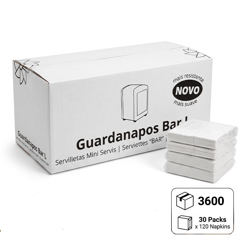 Guardanapo de Bar Tipo L Purtec 17x17 cm - 3600 Guardanapos