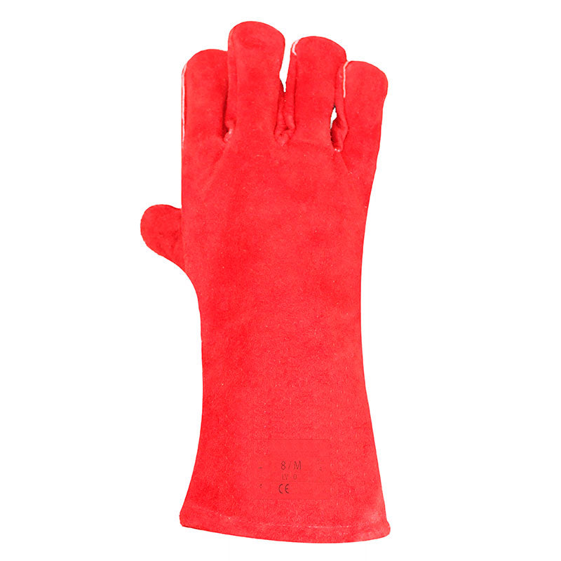 Luvas Soldador em Crute Vermelho com Forro LV-08 (1 Par)