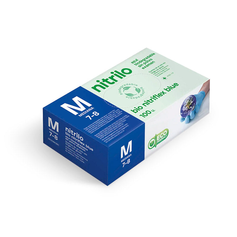 Luvas Nitrilo Biodegradáveis Descartáveis 3.5 g - 100 Luvas