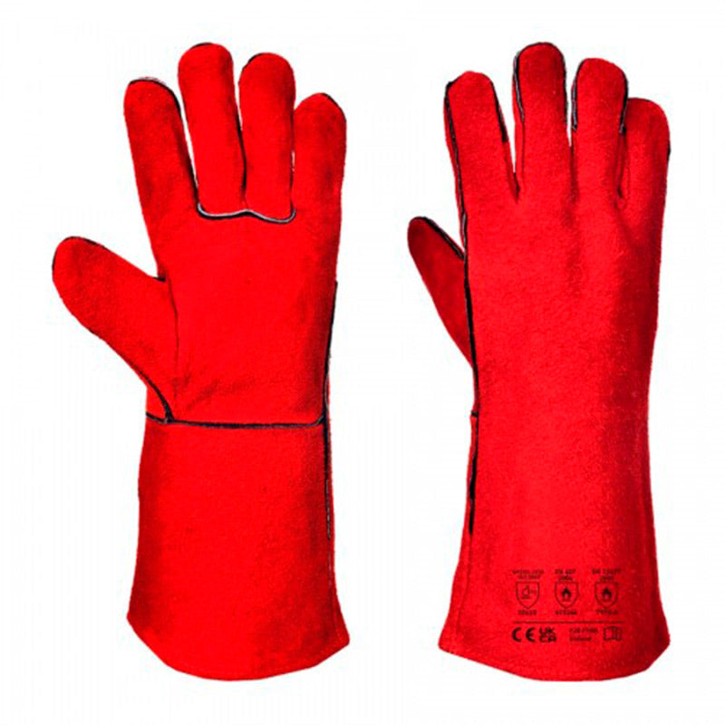 Luvas Soldador em Crute Vermelho com Forro LV-08 (1 Par)