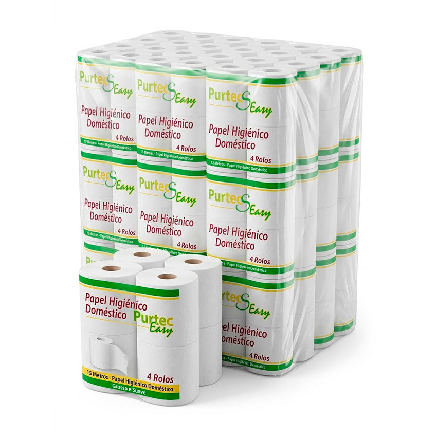 Papel Higiénico Doméstico Purtec Easy 15 Metros