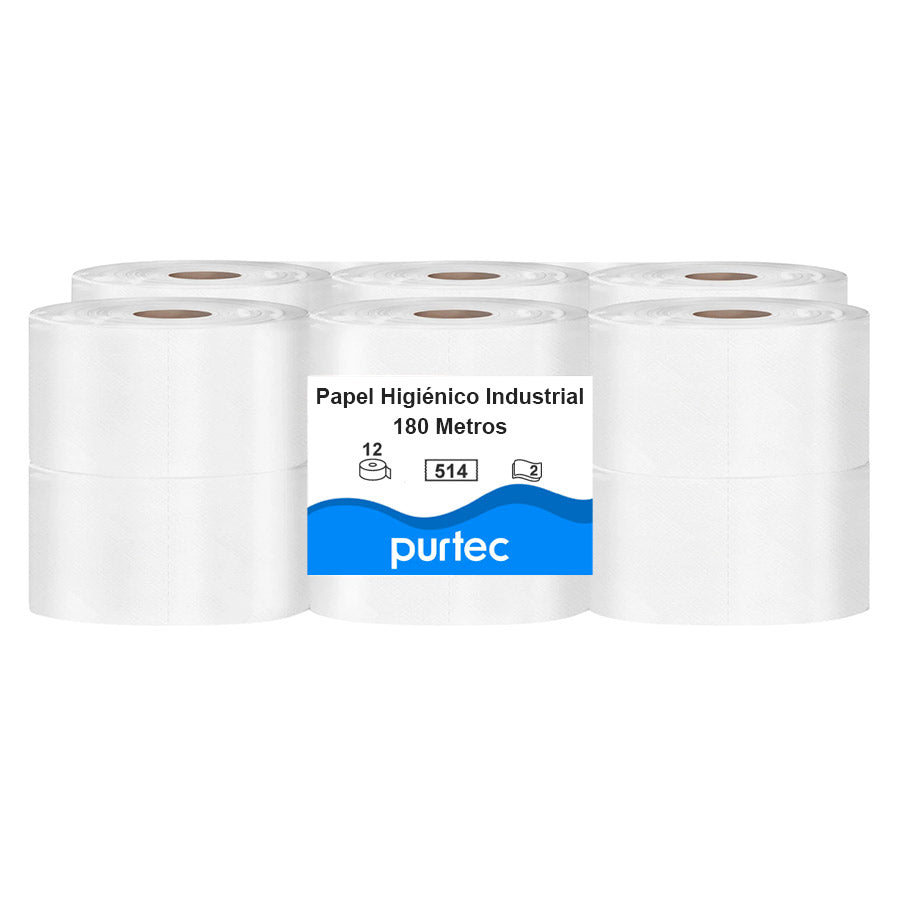 Papel Higiénico Industrial Purtec - 180 Metros