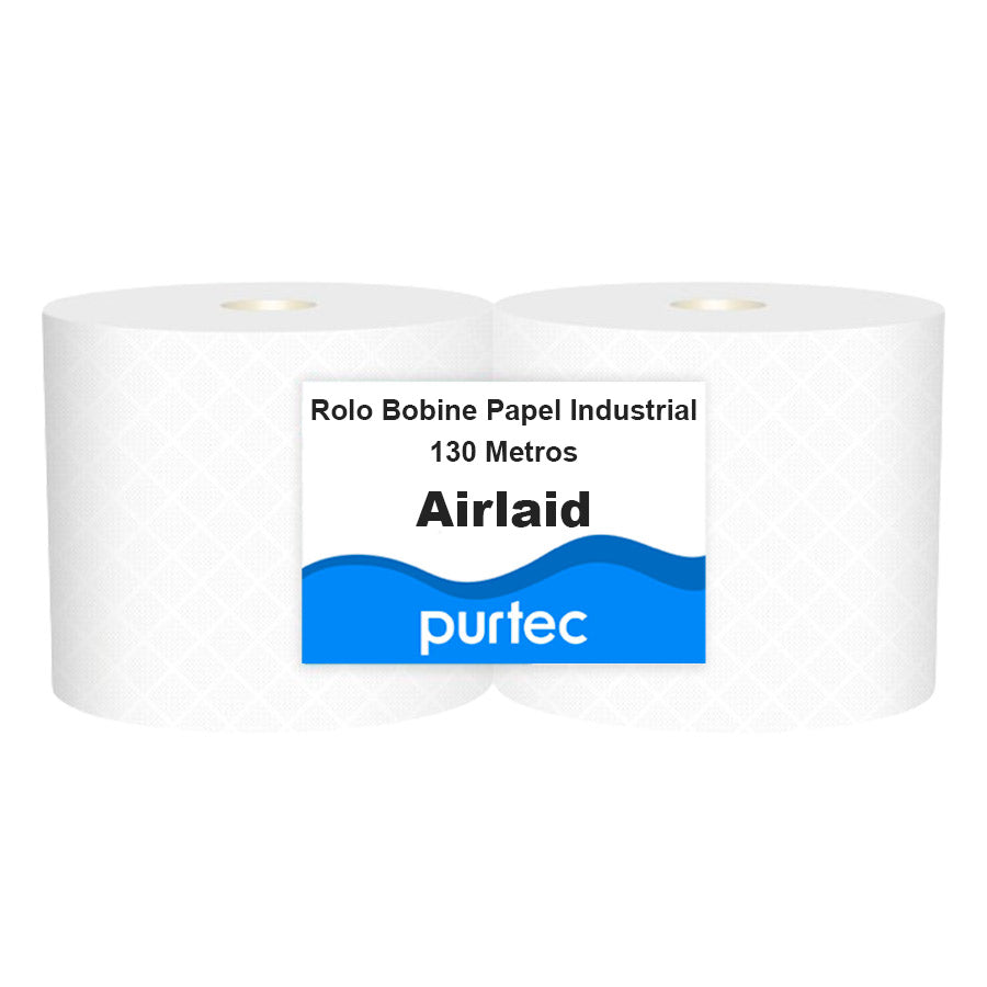 Rolo Bobine de Papel Industrial TNT Airlaid Purtec - 130 Metros
