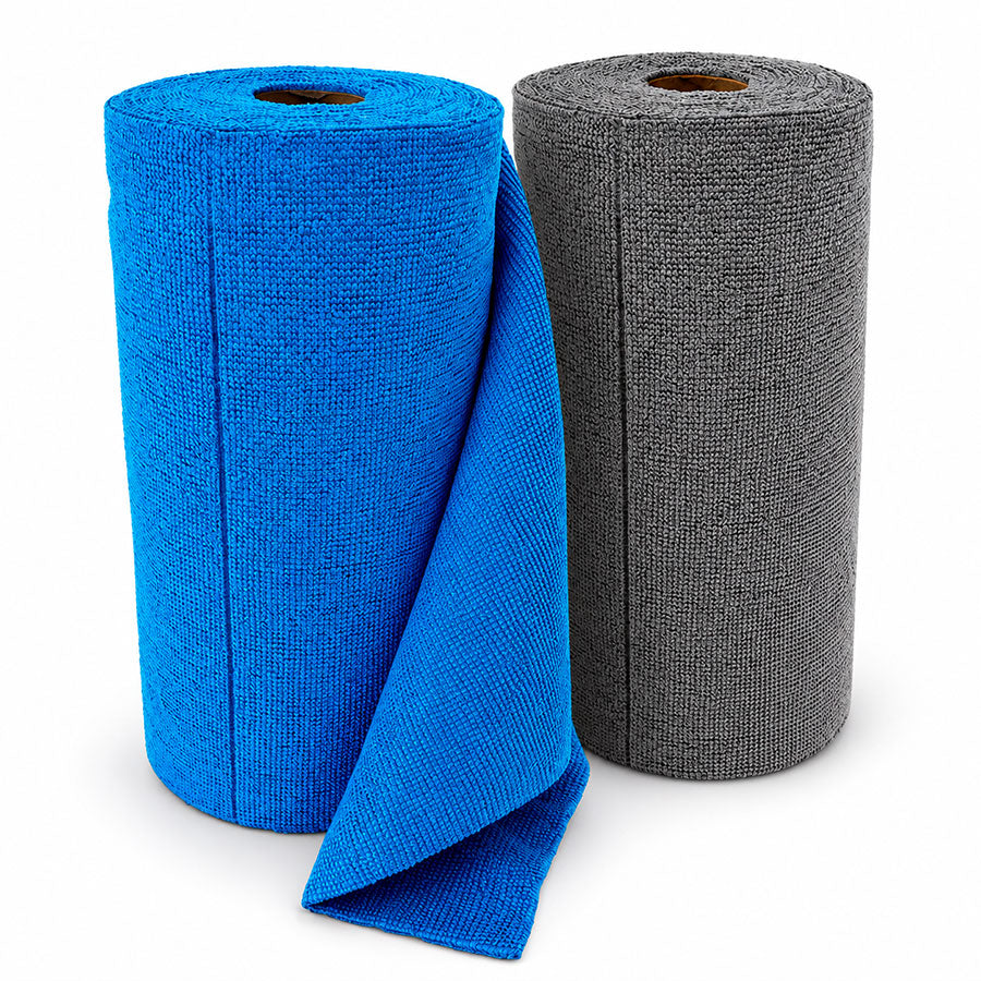 Rolo Panos Microfibra (Sem Costura) Azul - 75 Panos