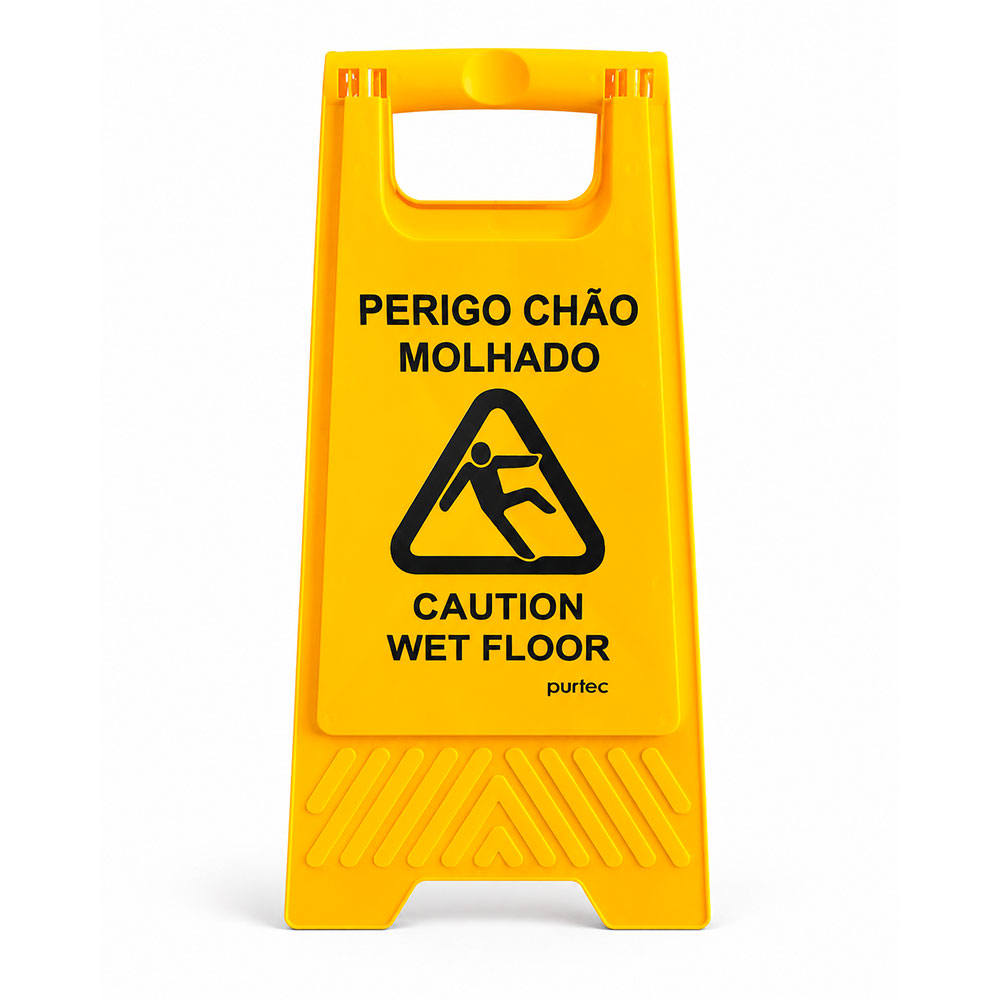 Sinal de Alerta Chão Molhado PT-EN Purtec