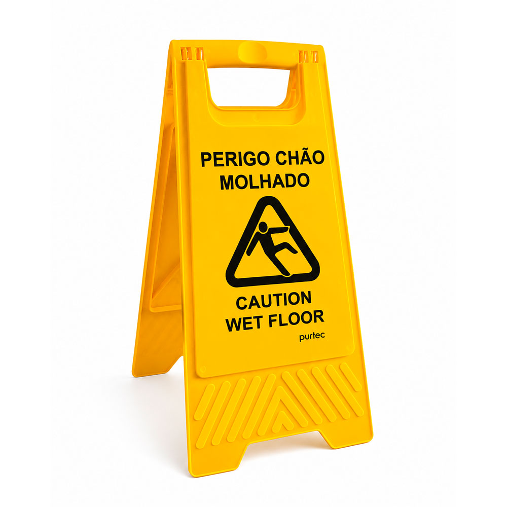 Sinal de Alerta Chão Molhado PT-EN Purtec