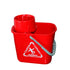Balde profissional com espremedor central de cor vermelho com a capacidade para 14 litros.