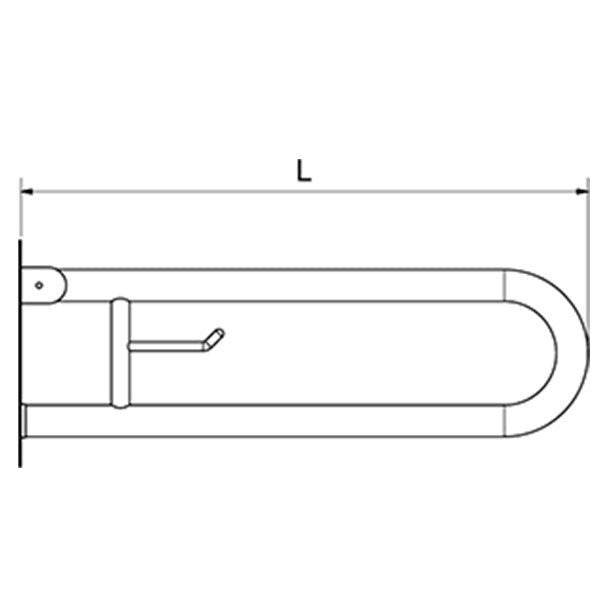 Barra de Apoio Rebatível de Fixação à Parede em Inox