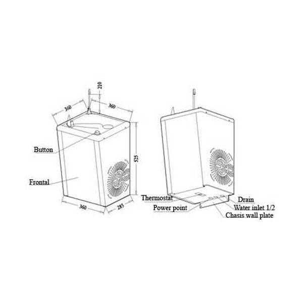 Bebedouro de Parede com Refrigeração - 30 litros/min