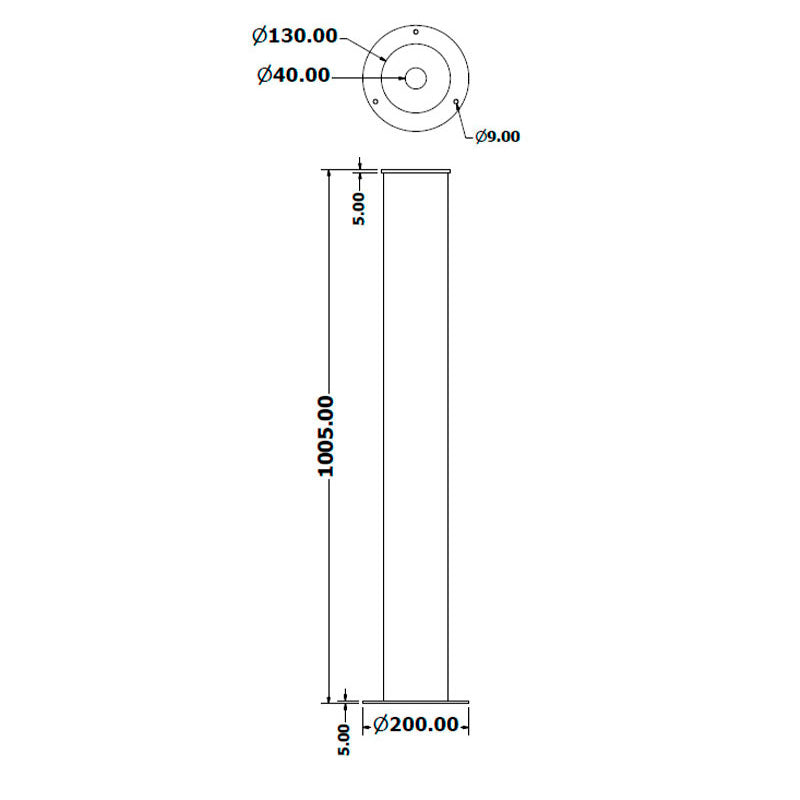 Cinzeiro de Exterior Pé Alto de Fixação ao Solo em Inox - 1 Litro