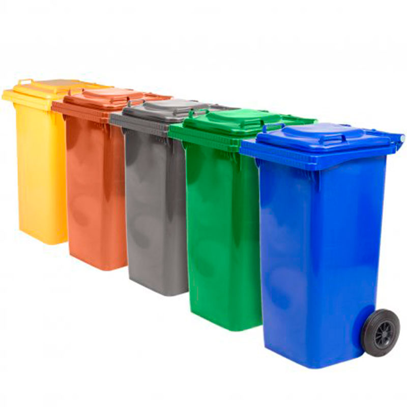 Contentores do Lixo 120 Litros, cores disponíveis azul, amarelo, verde, cinzento e castanho  