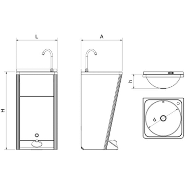 Lava-mãos Portátil em Inox - 1 l/min - Vaco