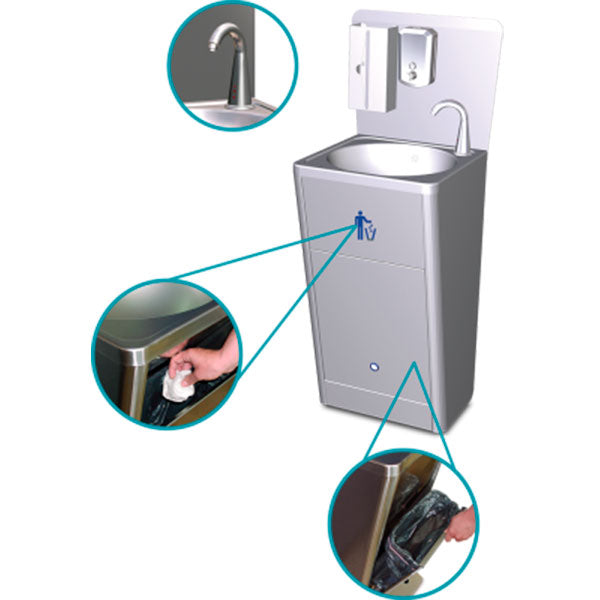 Lava-mãos em Inox Integral Completo com Torneira de Sensor