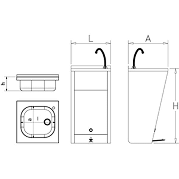 Lava-mãos em Inox Integral com Pedal