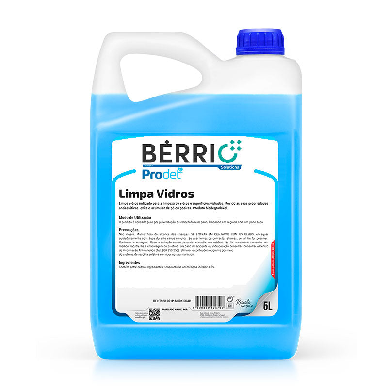 Limpa Vidros Neutro Bérrio - 5 Litros