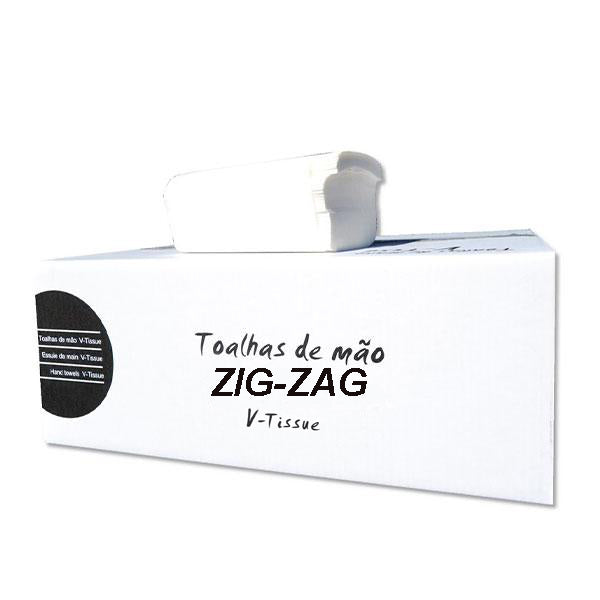 Papel Toalhas de Mão Zig Zag V-Tissue caixa com 3000 Folhas