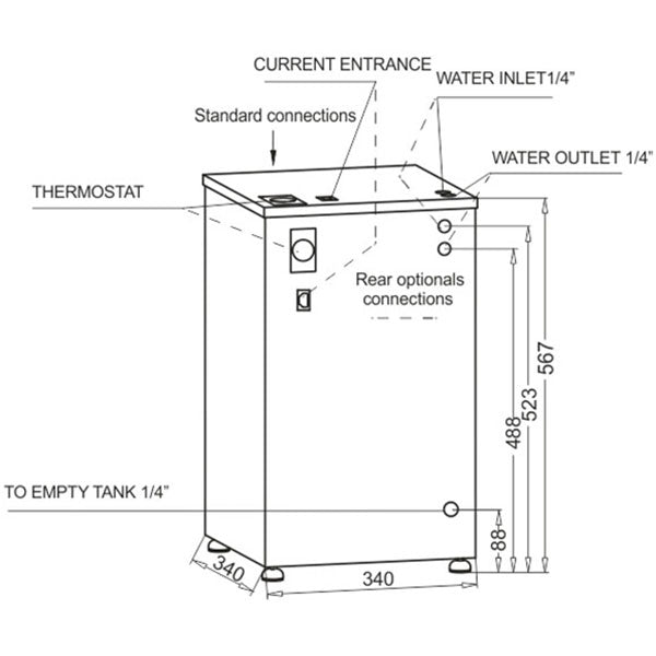 Refrigerador de Água Série Maxi mEDIDAS
