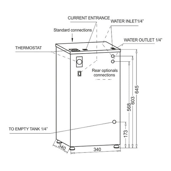 Refrigerador de Água (Vertical) MEDIDAS