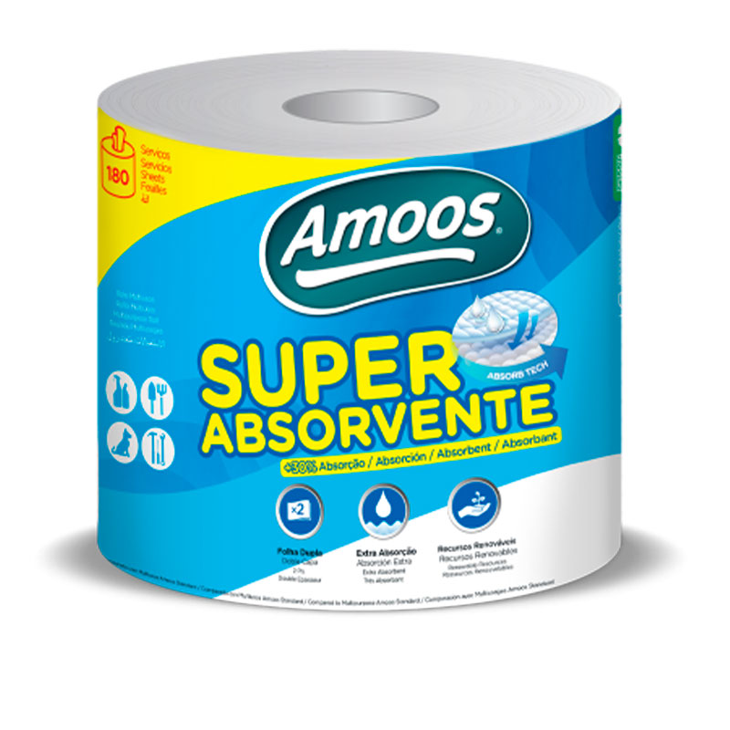 Rolo Multiusos Amoos Super Absorvente 45 Metros